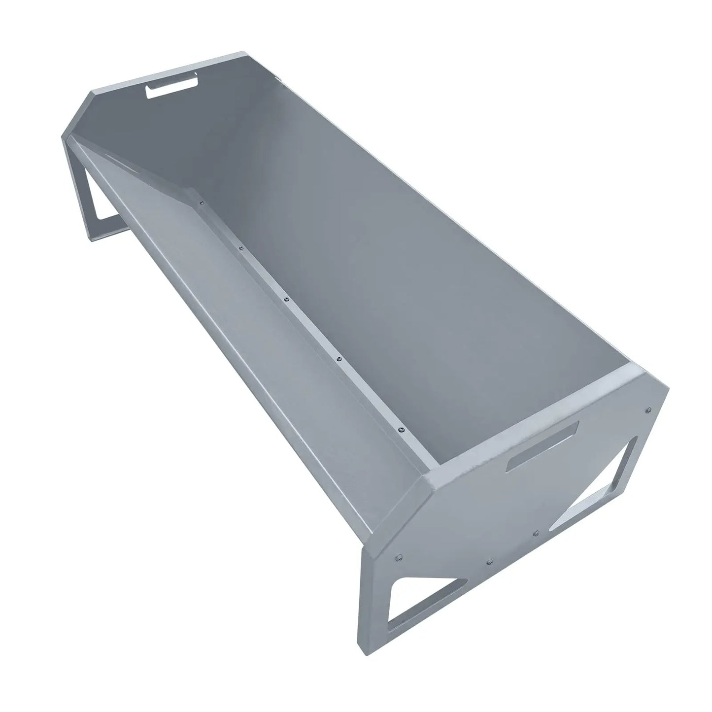 HiMISS Farm Animals Galvanized Steel Livestock Feeder Hay Trough V Shaped Bottom