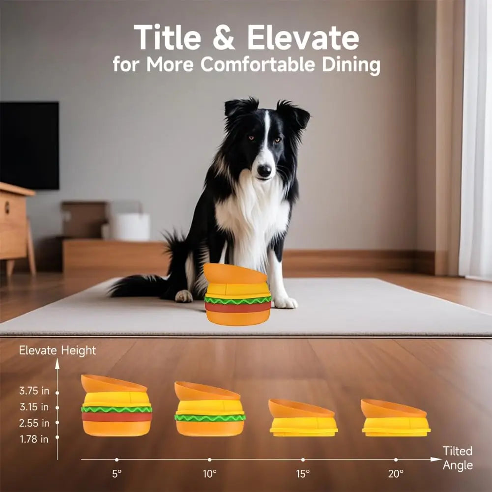 Pet Bowls Elevated Slow Feeder NonSlip Set For Cats Dogs
