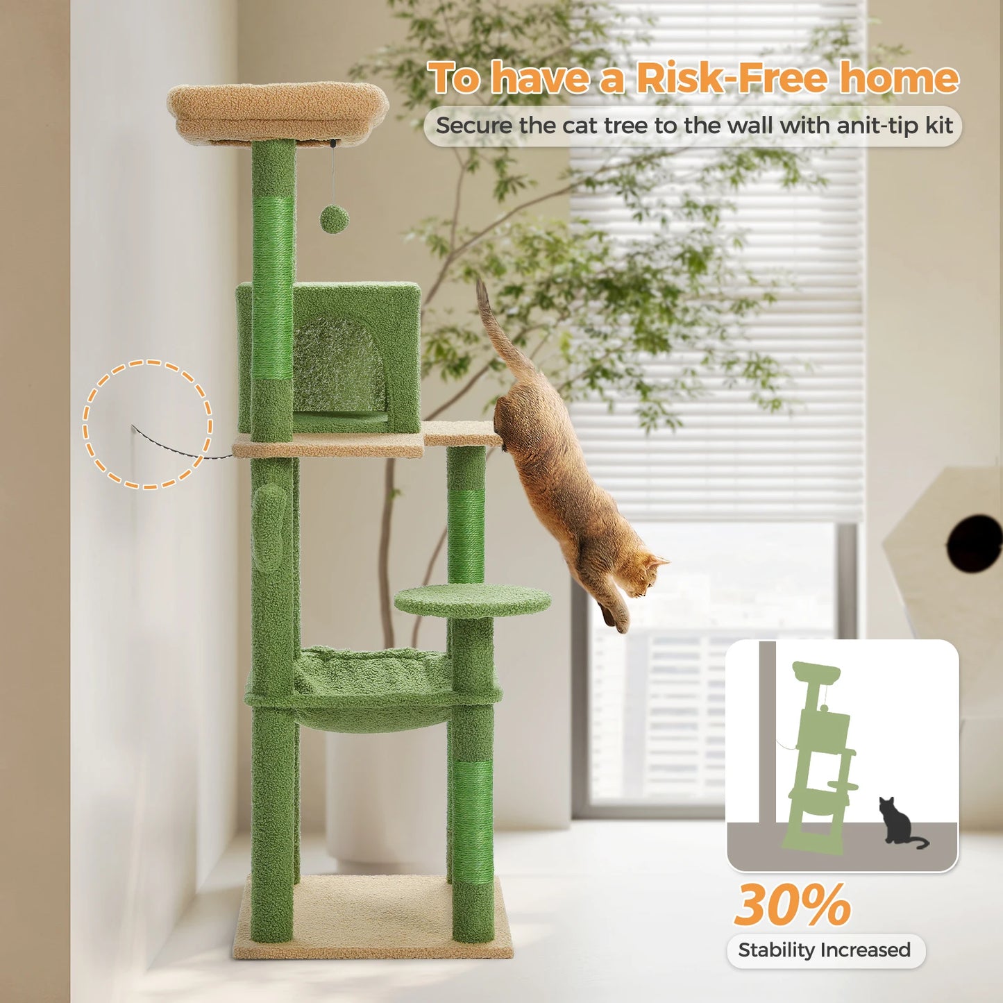 PAWZ Road Cactus Cat Tree Tower Indoor Cats Deluxe