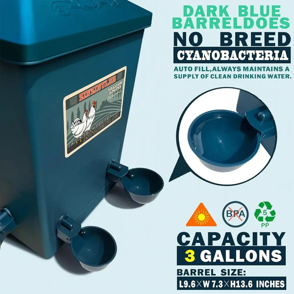 Automatic Port and Cup Waterer Set for Chicken Coop