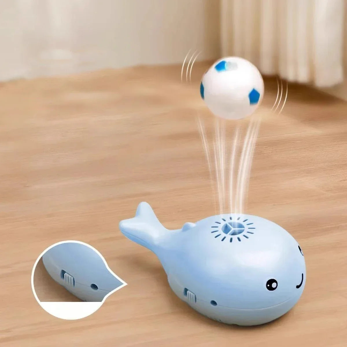 Whale-Shaped Electric Cat Toy With Jet Floating Ball USB Fan