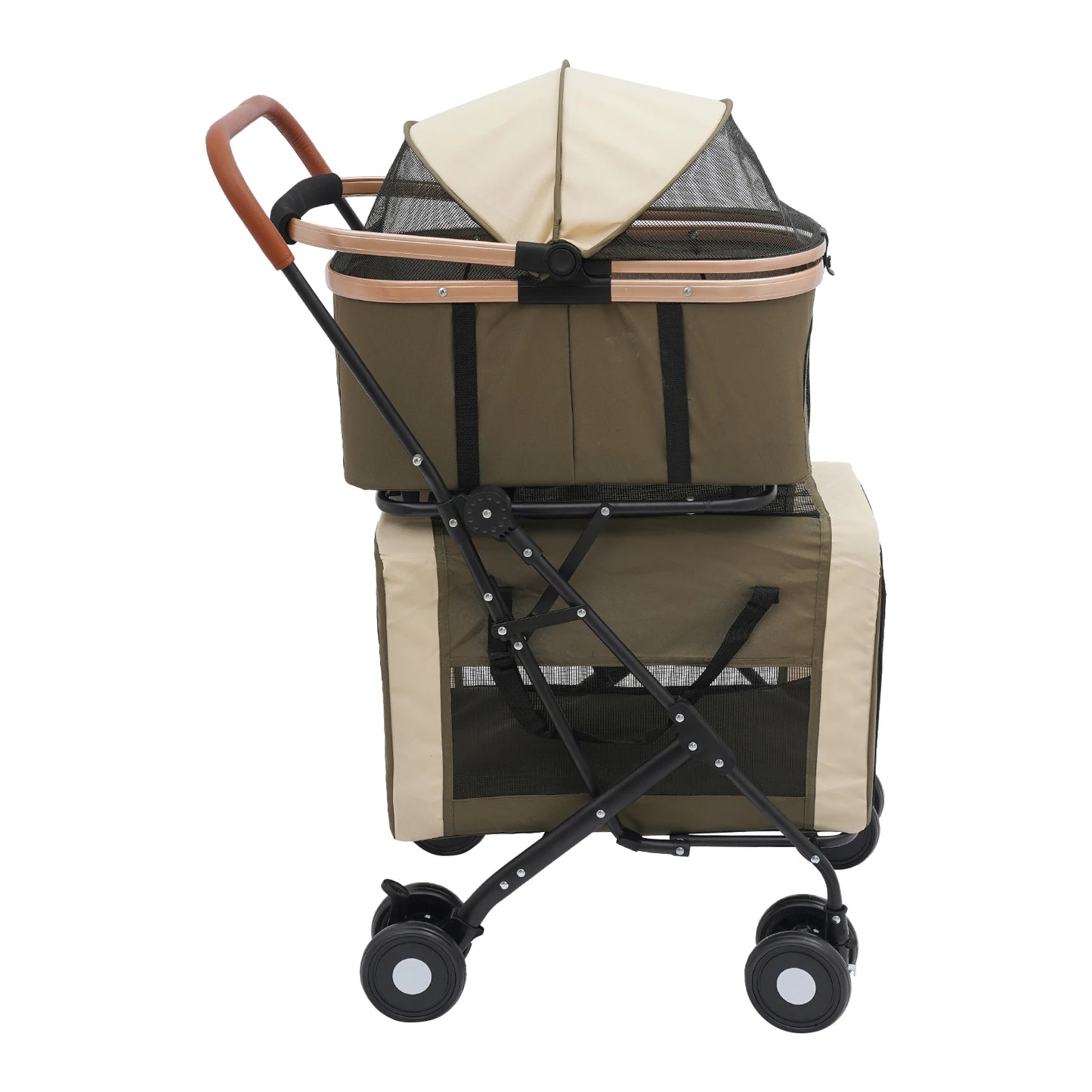 Bymaocar Foldable Pet Stroller For Travel With Sunshade Cushions