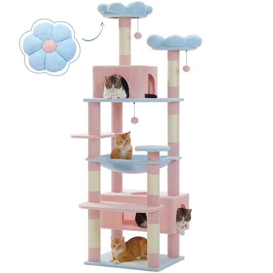 PETEPELA Cat Tree Tower With Sisal Scratching Posts