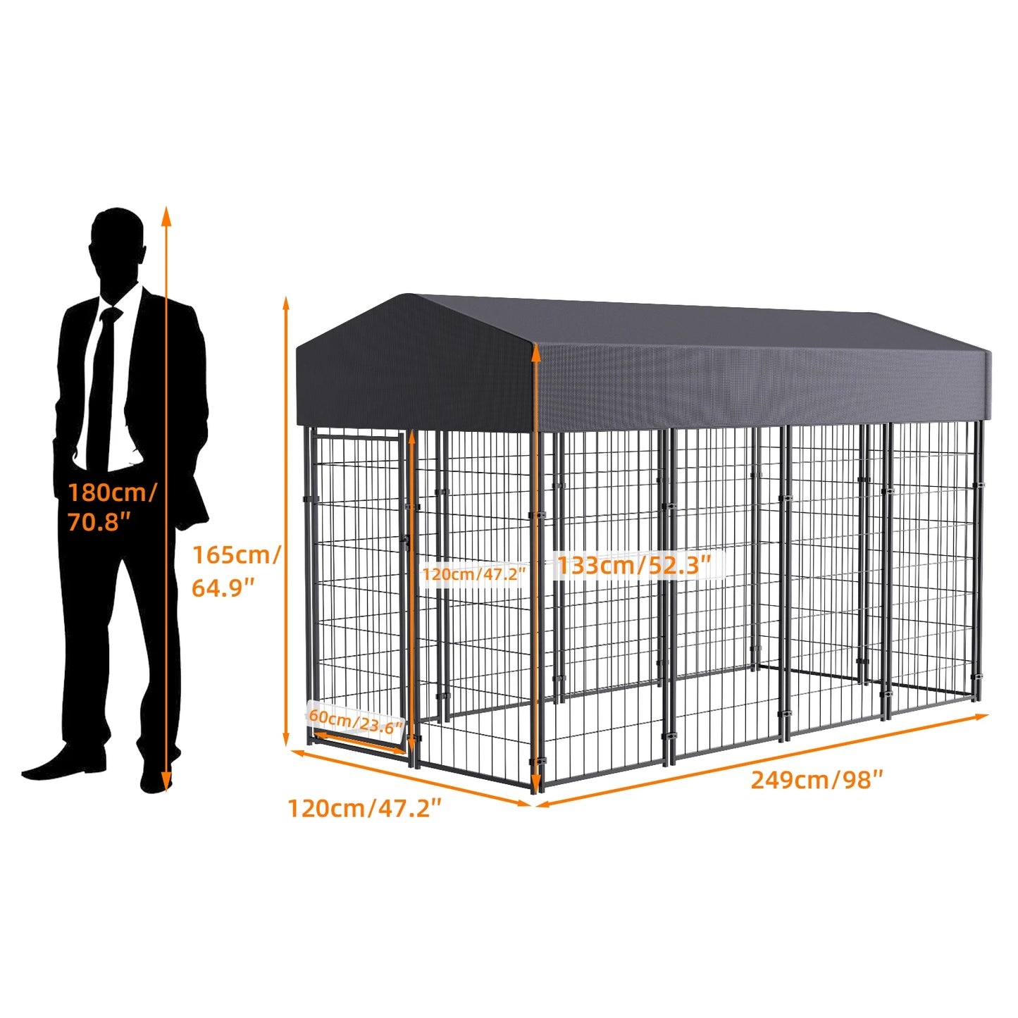 Outdoor Welded Wire Dog Kennel With UV Cover