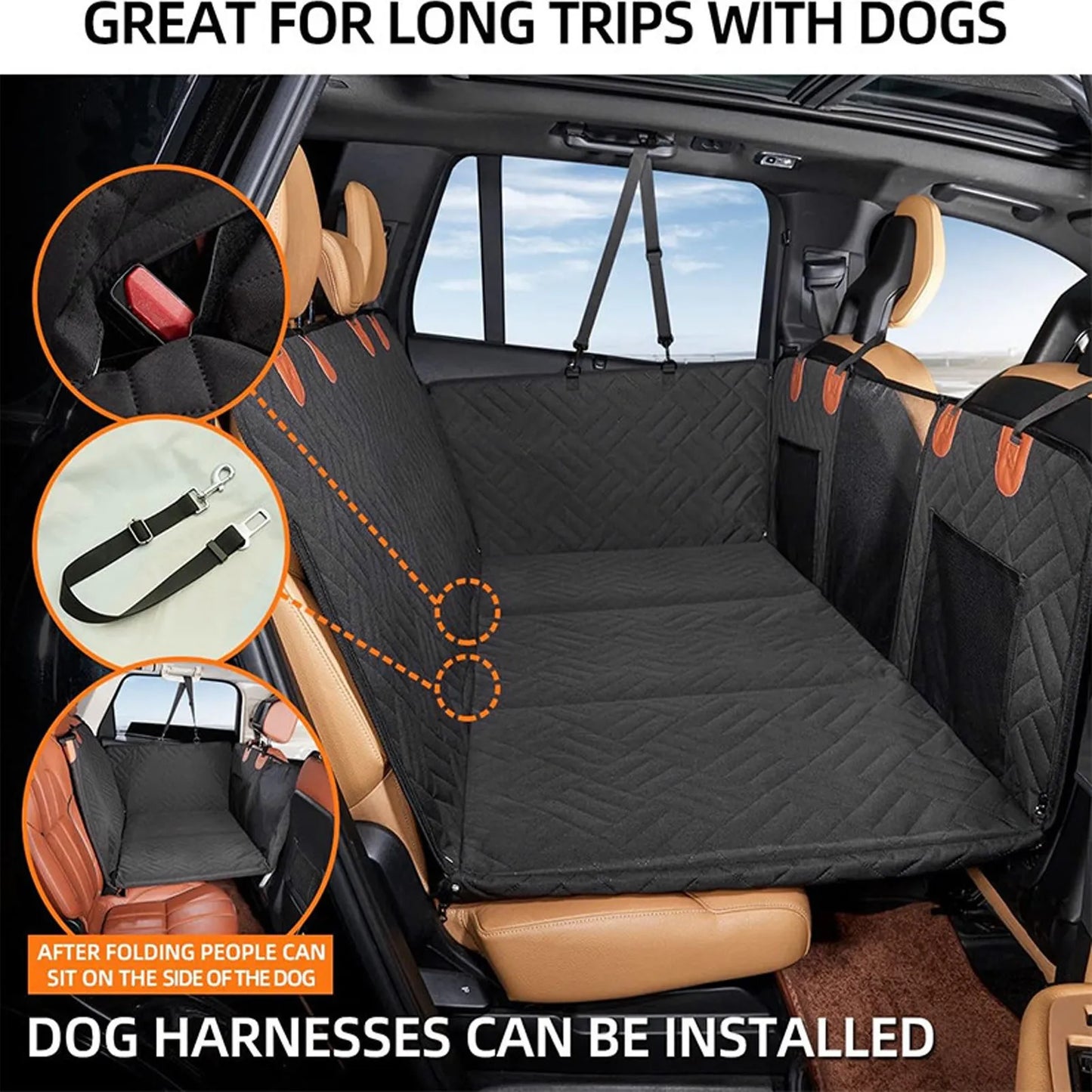 Dog Car Seat Cover 600D Oxford Waterproof Back Seat Hammock