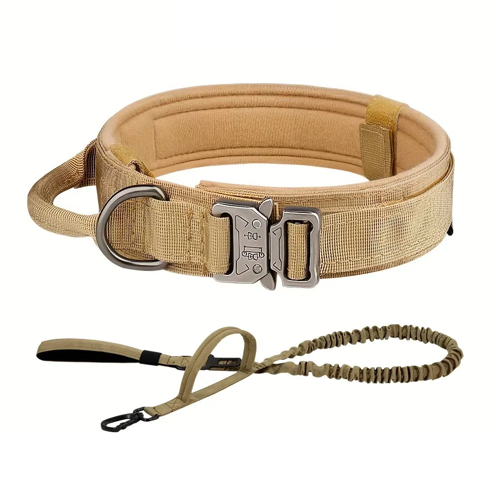 Adjustable Tactical Dog Collar And Leash Set With Control Handle