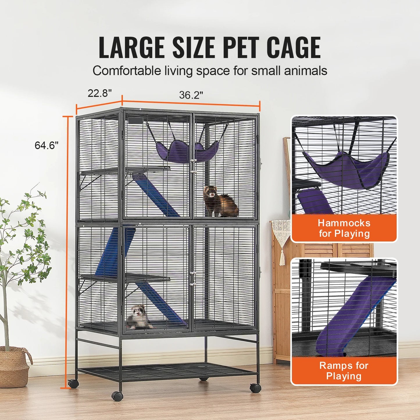 SucceBuy Ferret Cage 4-Tier Critter Nation Rodent Cage