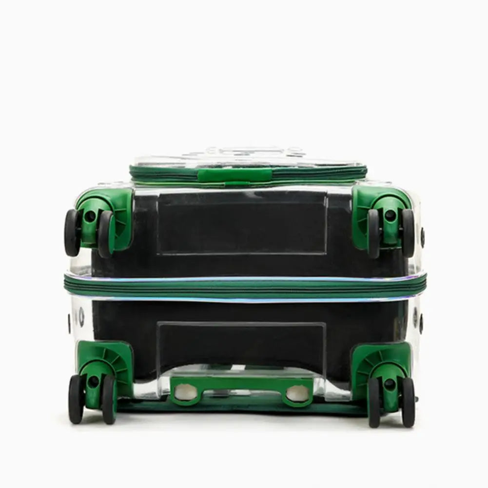 Transparent Pet Travel Carrier Trolley Case With Silent Wheels