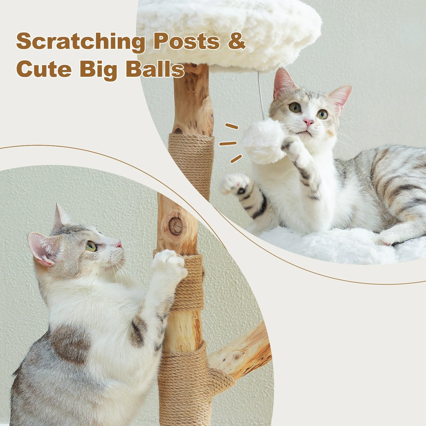 PAWZ Road Flower Cat Tree Indoor Wood Tower Scratching Post