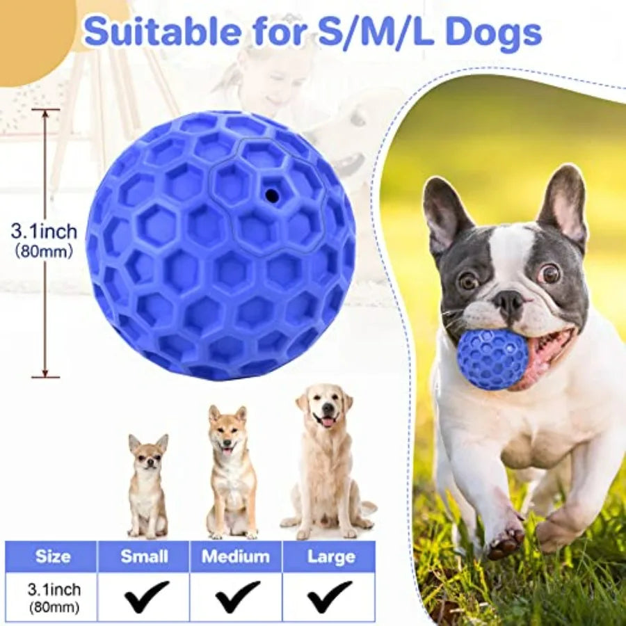 Indestructible Squeaky Dog Ball For Aggressive Chewers Cleans Teeth