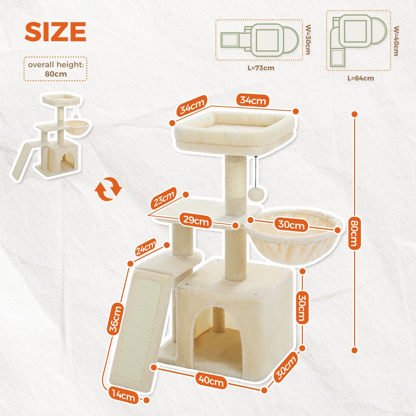 PAWZ Road Cat Tree Tower for Indoor Cats