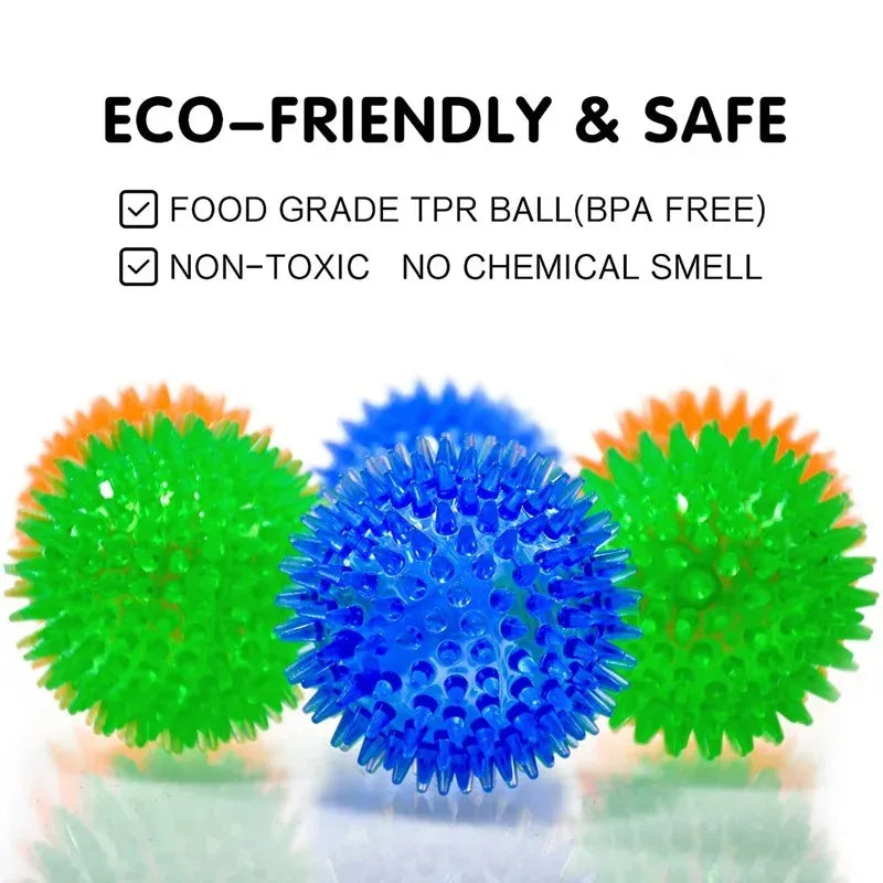 Rubber Squeaky Dog Toy Ball For Teeth Cleaning And Training