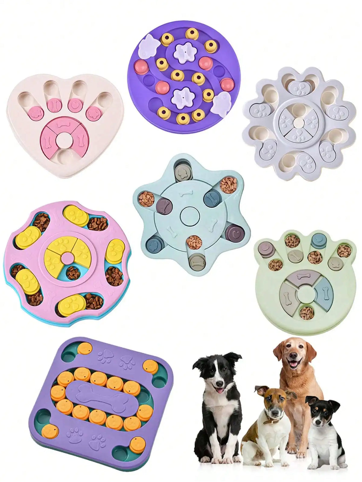 Interactive Dog And Cat Slow Feeder Puzzle Toy Treat Dispenser