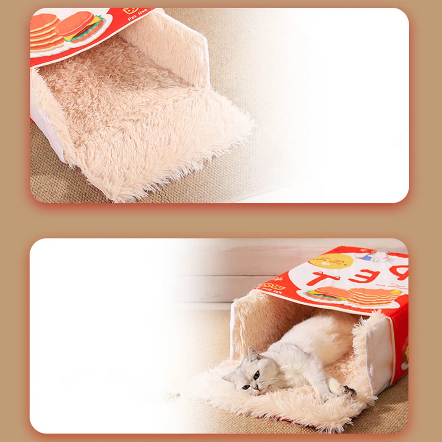 NONECN Universal Snack Box Cat Bed Enclosed For Home Travel