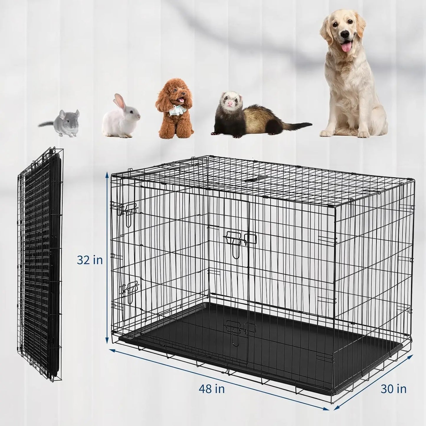 HiMISSCN Rabbit Cage Portable Foldable Carrier With Tray