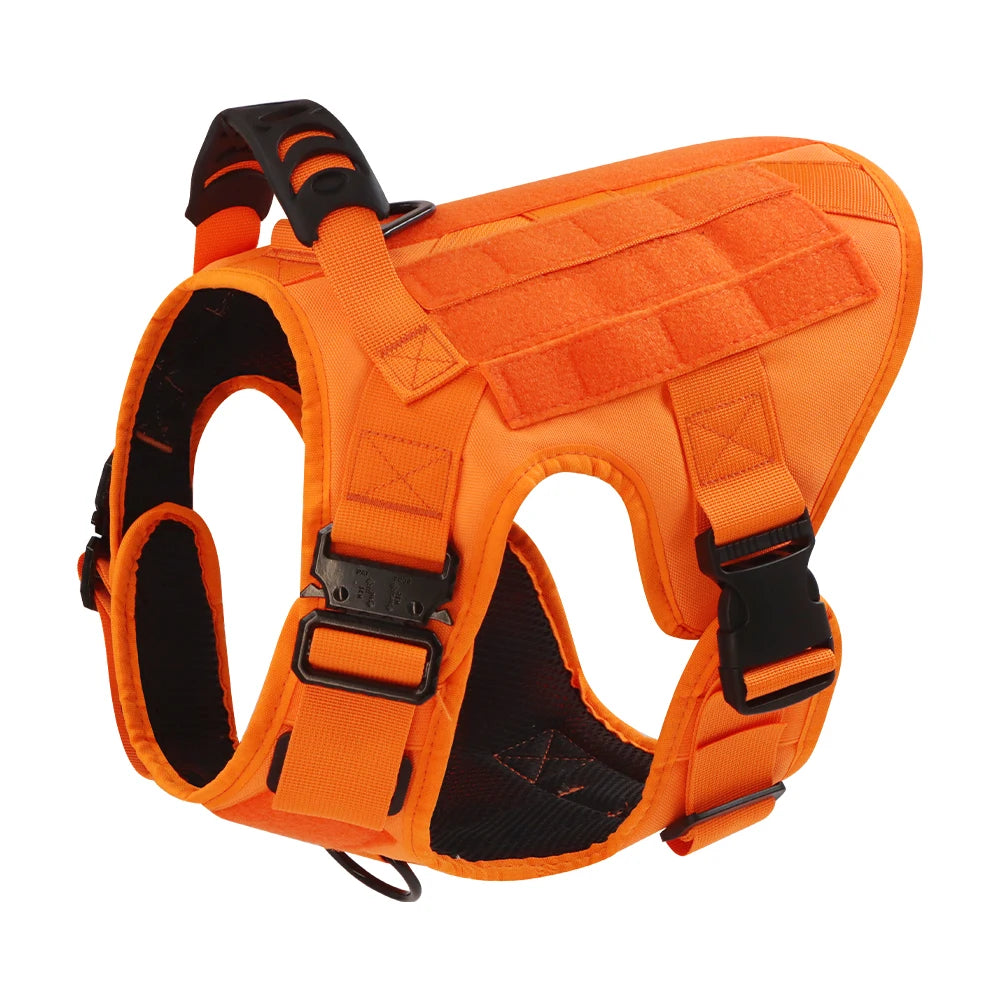 Military Style Padded Nylon Dog Harness With Quick Release Buckle