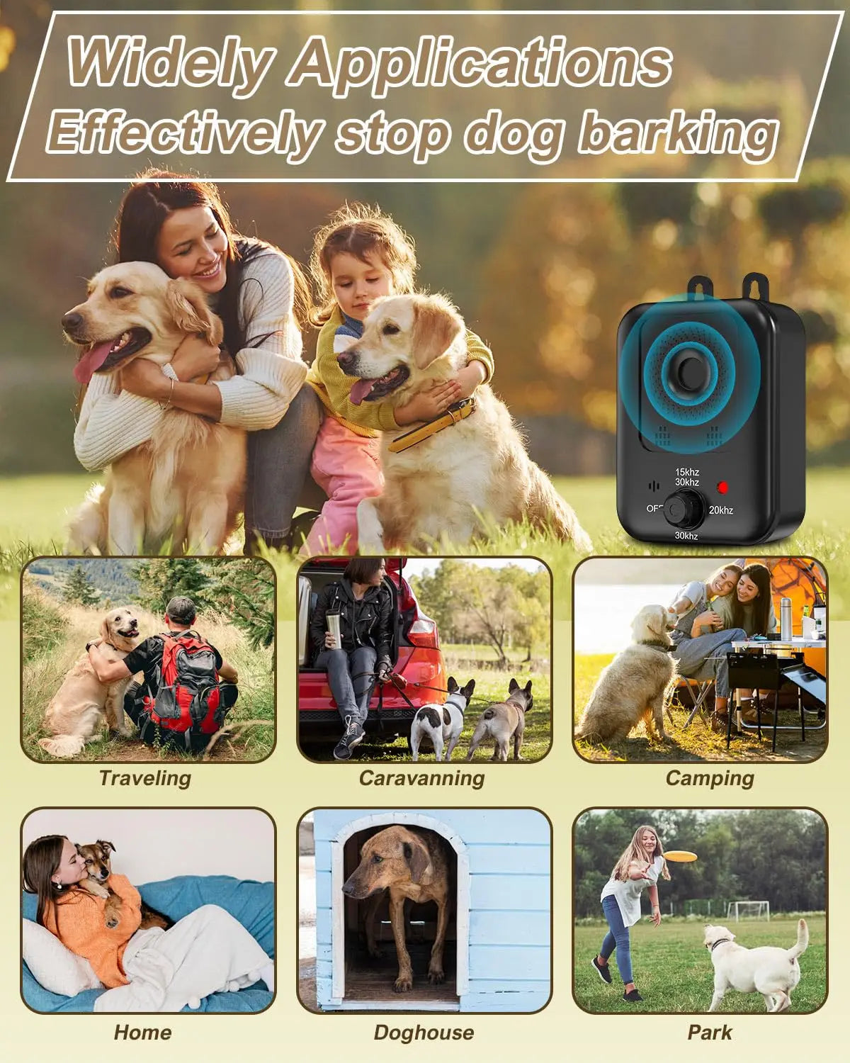 Rechargeable Ultrasonic Bark Deterrent For Dogs Indoor Outdoor
