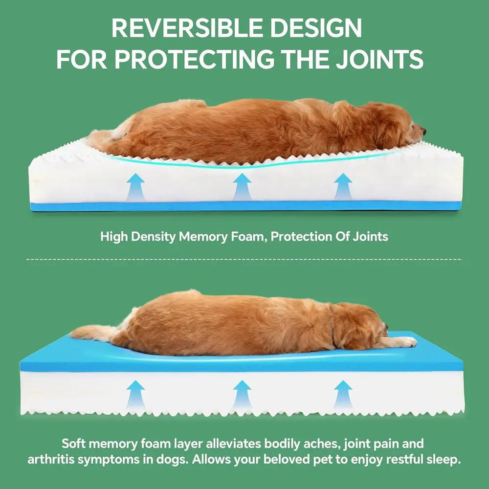 Orthopedic Dog Bed With Double Memory Foam Waterproof Cover