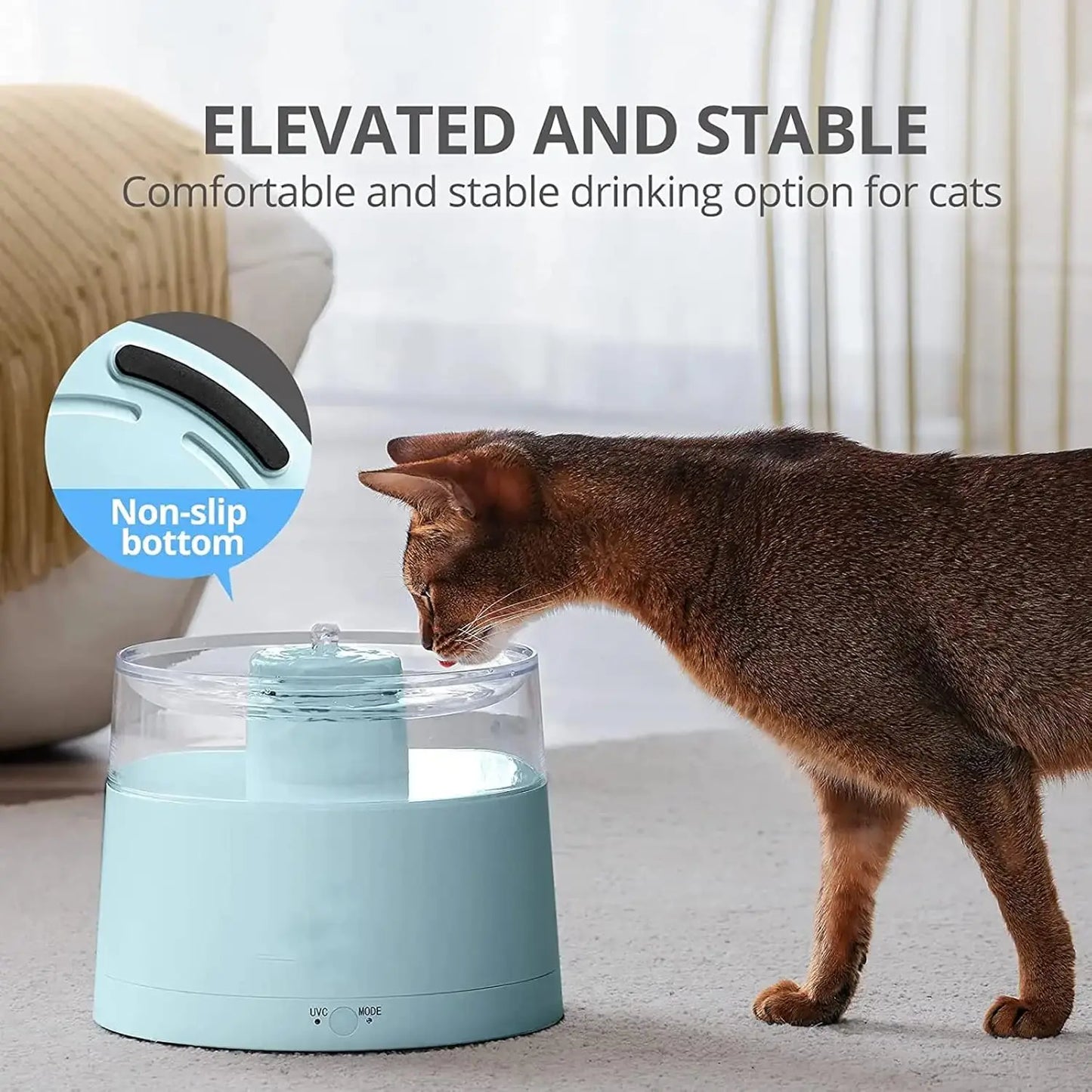Automatic Cat Water Fountain With Wireless Pump And Smart Modes