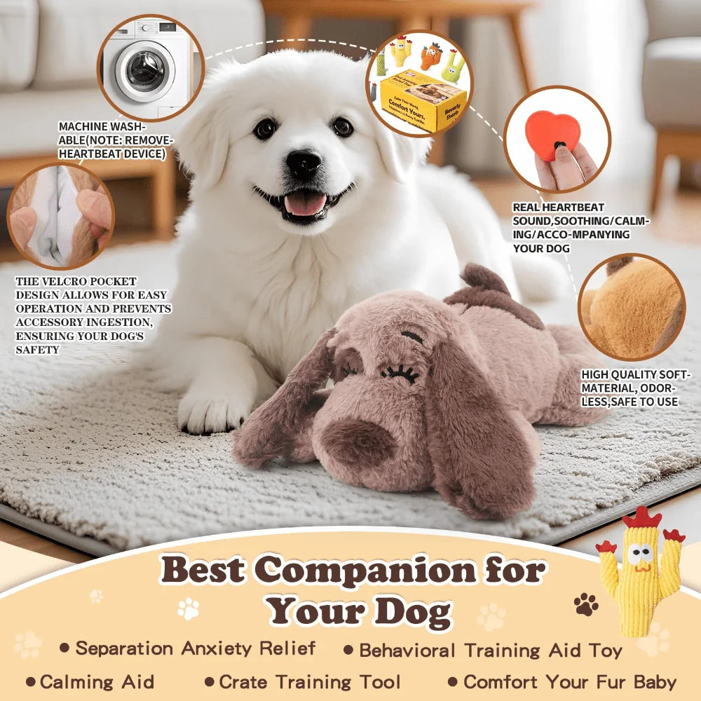 Plush Dog Heartbeat Toy For Anxiety Relief Calming Sleep Aid