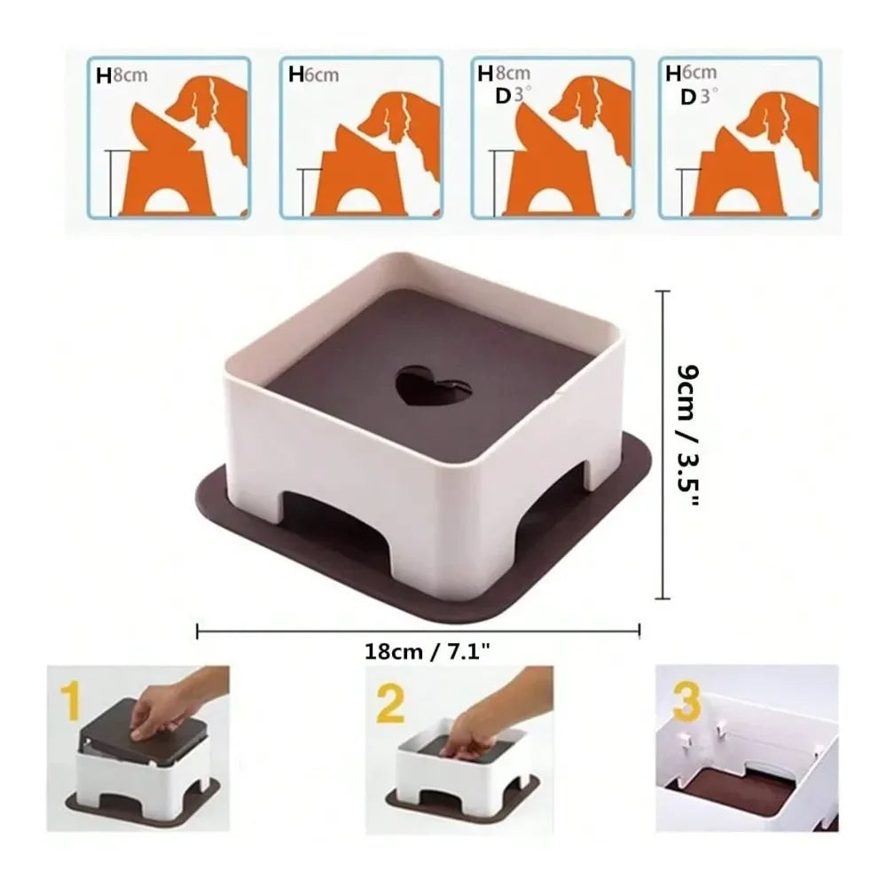 Universal Wide Mouth Tilted Dog Feeding Bowl With Anti Skid