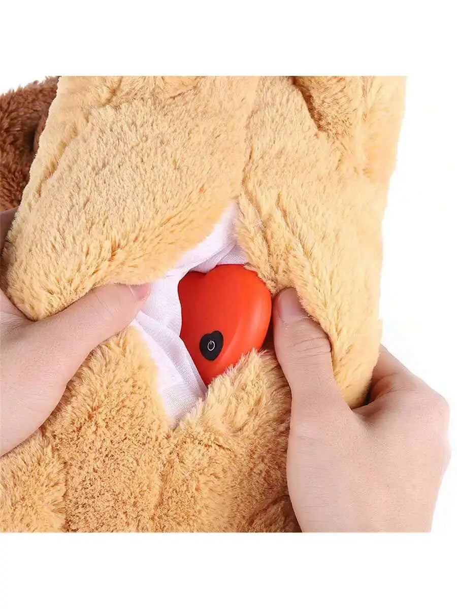 Soft Plush Dog Toy With Heartbeat Simulator For Anxiety Relief