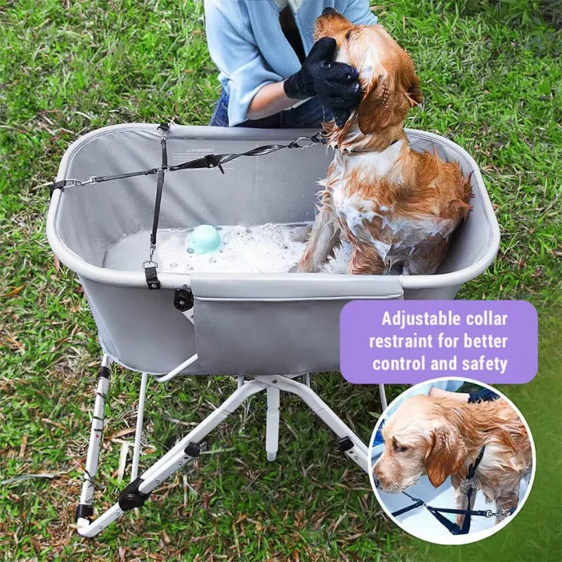 NONE Elevated Dog Bath Tubs For Grooming, Foldable And Adjustable