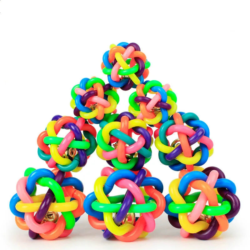 Bell Woven Dog Toy for Chewing and Fetching Durable Rubber