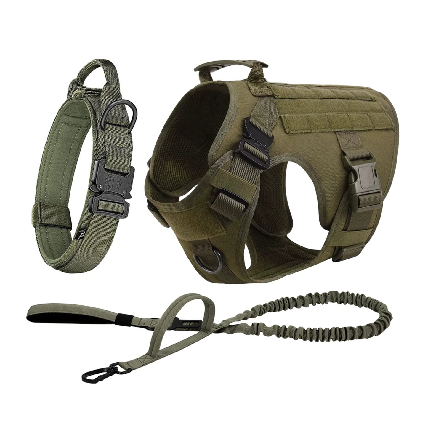 Tactical Dog Harness Vest With Molle Pouches For Medium To Large Dogs