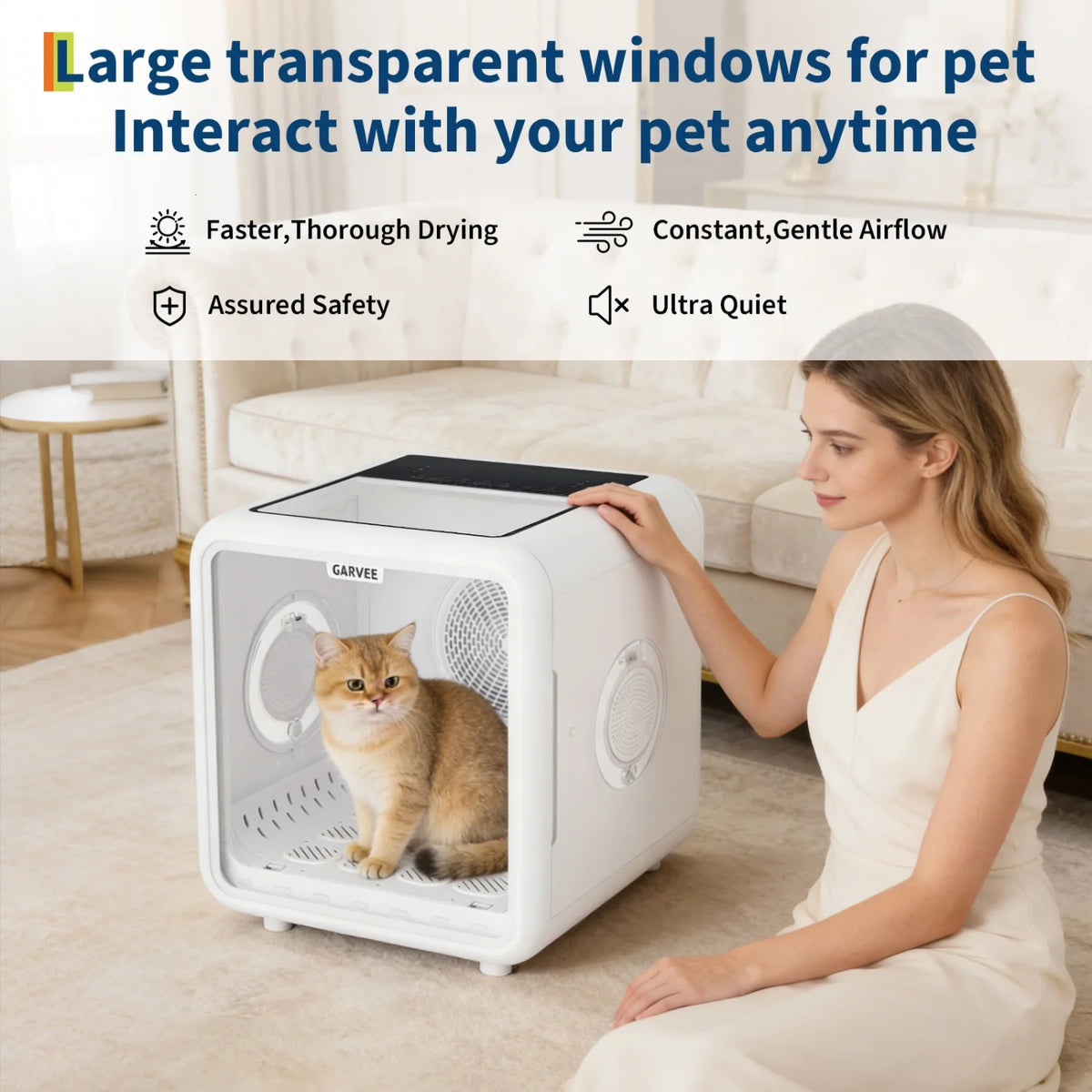 HiMISS 72L Automatic Pet Drying Box With 360 Degree Blower