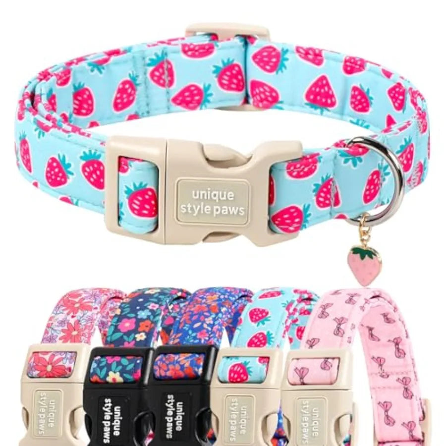 Dog Collar With Pendant Coconut Tree Design Plastic Buckle