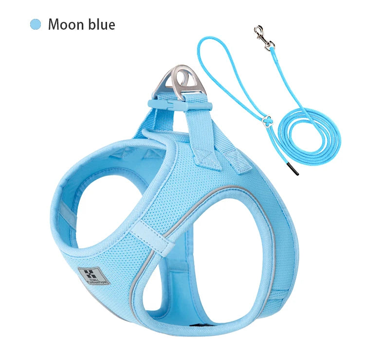 Dog Harness Leash Set for Small-To-Medium Dogs Reflective Adjustable