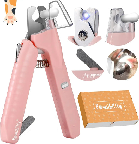 USB Rechargeable LED Pet Nail Clippers With Razor Sharp Blade For Dogs And Cats