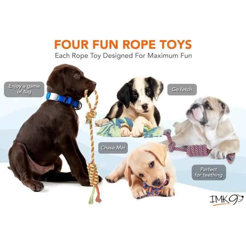 Gumay Bell Knot Dog Chew Rope Toy Teeth Training