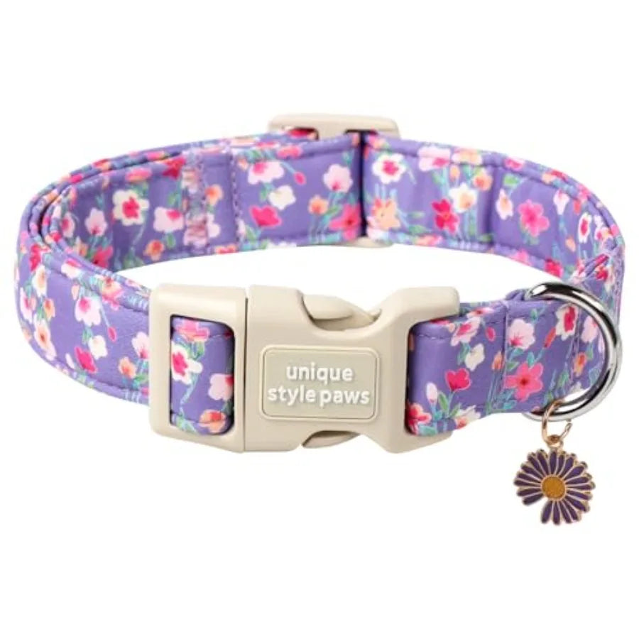 Dog Collar With Pendant Coconut Tree Design Plastic Buckle