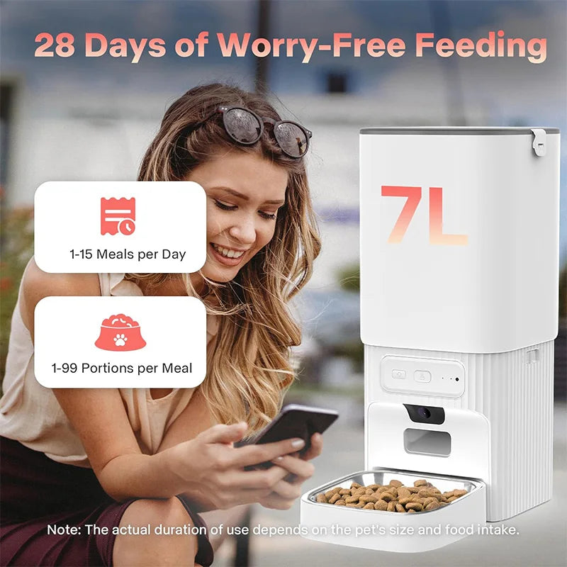 Nityers Smart Pet Feeder With HD Camera, Tuya App Control