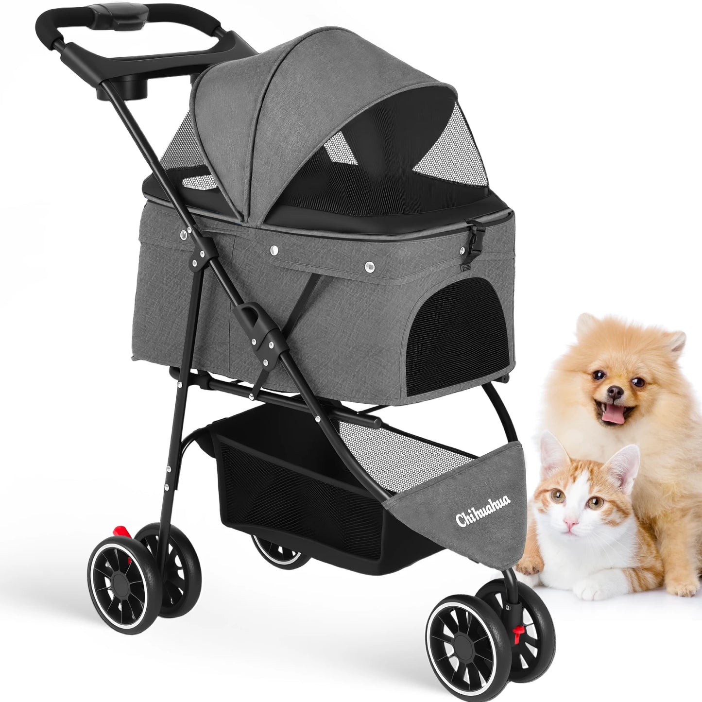 Chihuahua Pet Stroller Foldable Travel Carrier For Small Dogs And Cats