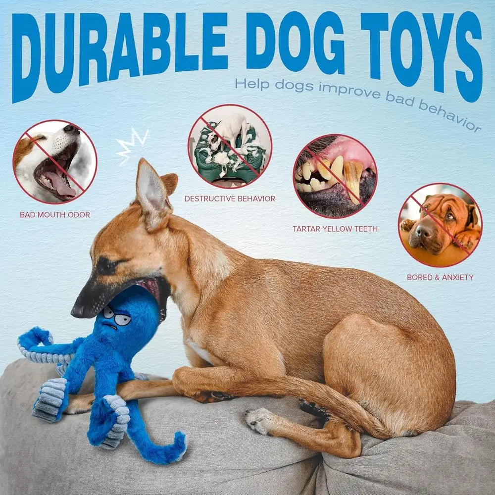 Durable Dog Toy With Squeaker And Interactive Tug Of War