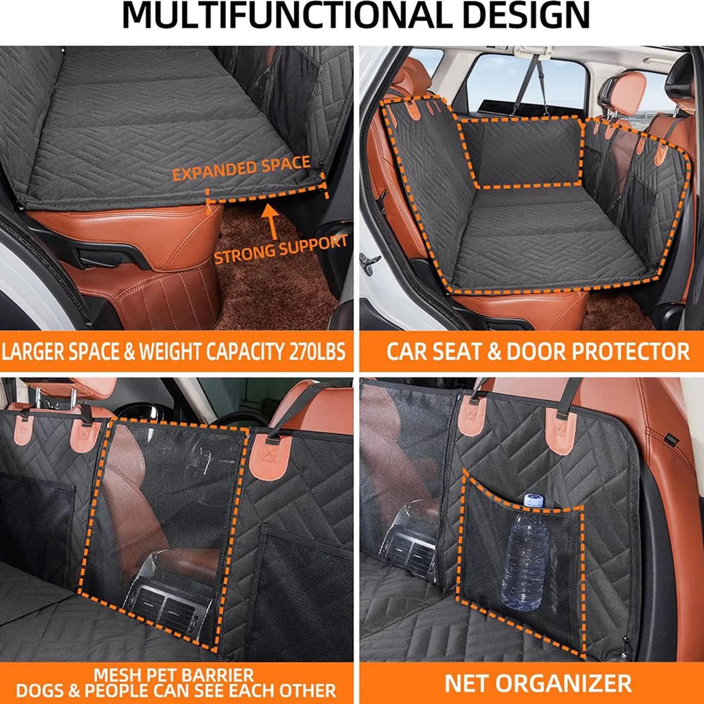 Dog Car Seat Cover 600D Oxford Waterproof Back Seat Hammock