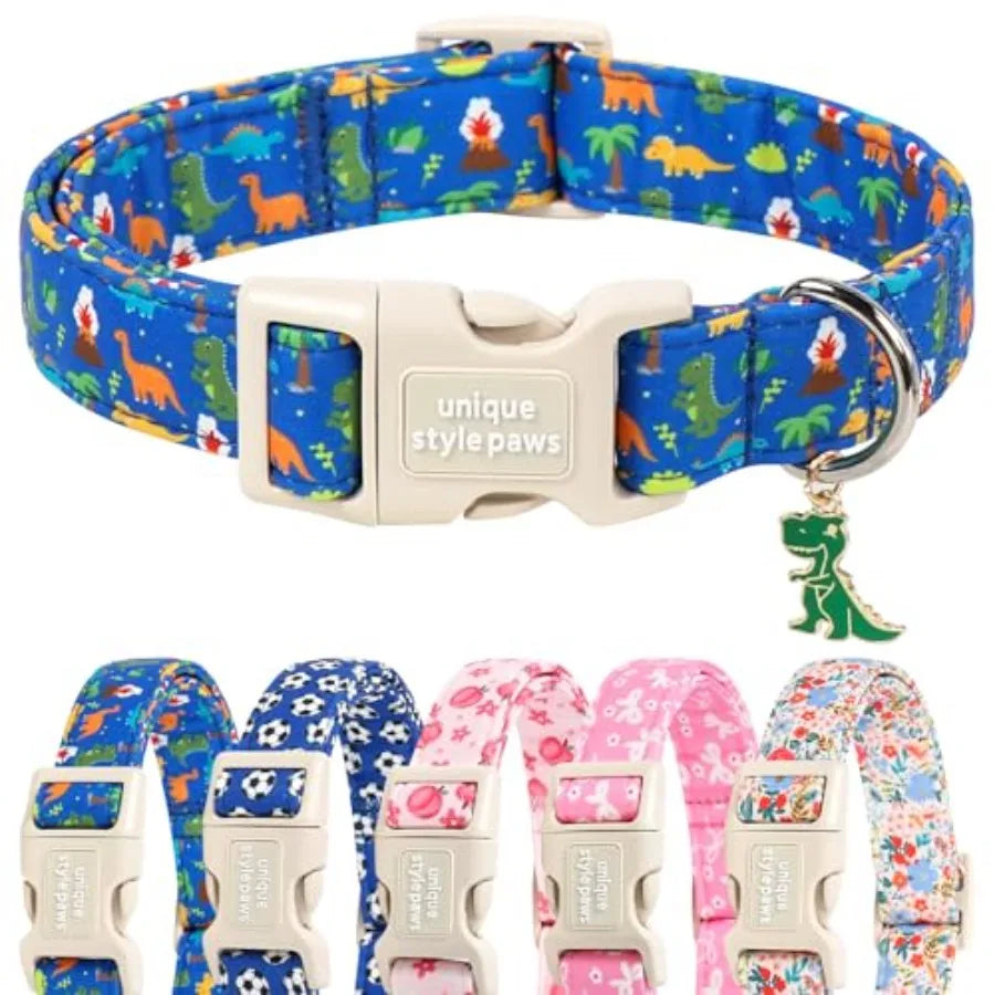 Dog Collar With Pendant Coconut Tree Design Plastic Buckle