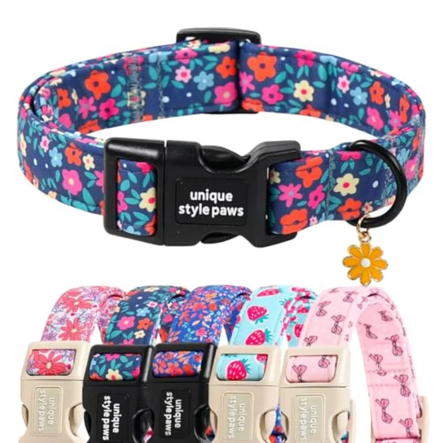 Dog Collar With Pendant Coconut Tree Design Plastic Buckle