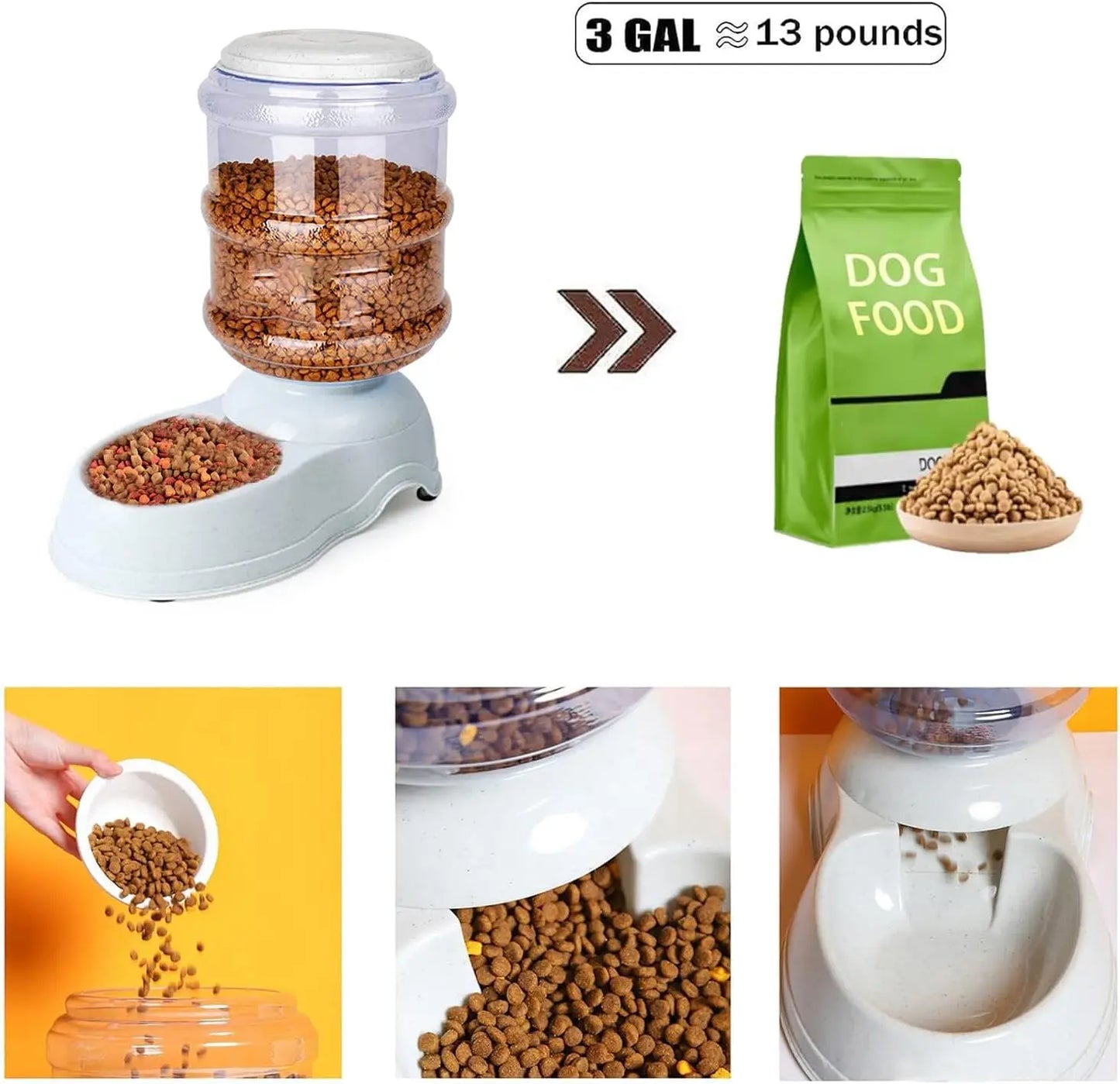 Gravity Pet Feeder and Water Dispenser Station for Dogs
