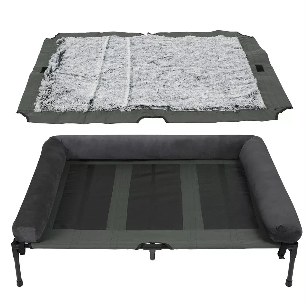 BINGOPAW Elevated Outdoor Cooling Dog Bed Lounger With Mesh Cot