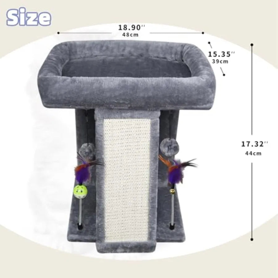 Multi-Level Cat Tree With Scratching Post For Indoor Cats