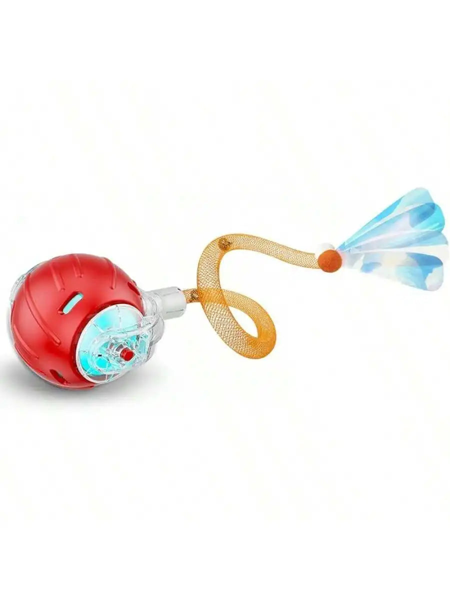 Interactive Cat Ball Toy With Elastic Mesh Tail Motion Activated