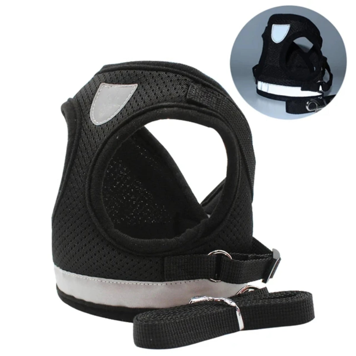 Reflective Adjustable Dog Cat Vest Harness With Leash