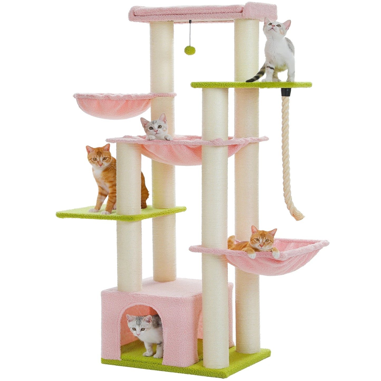 NONECN Cat Tower Indoor Multi Level Condo With Scratching Posts