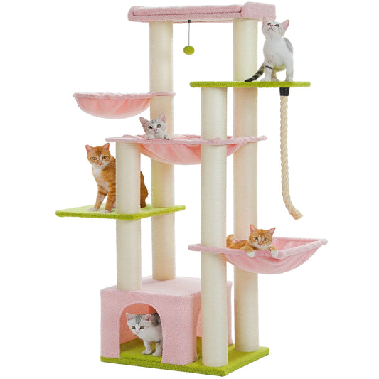 NONECN Cat Tower Indoor Multi Level Condo With Scratching Posts