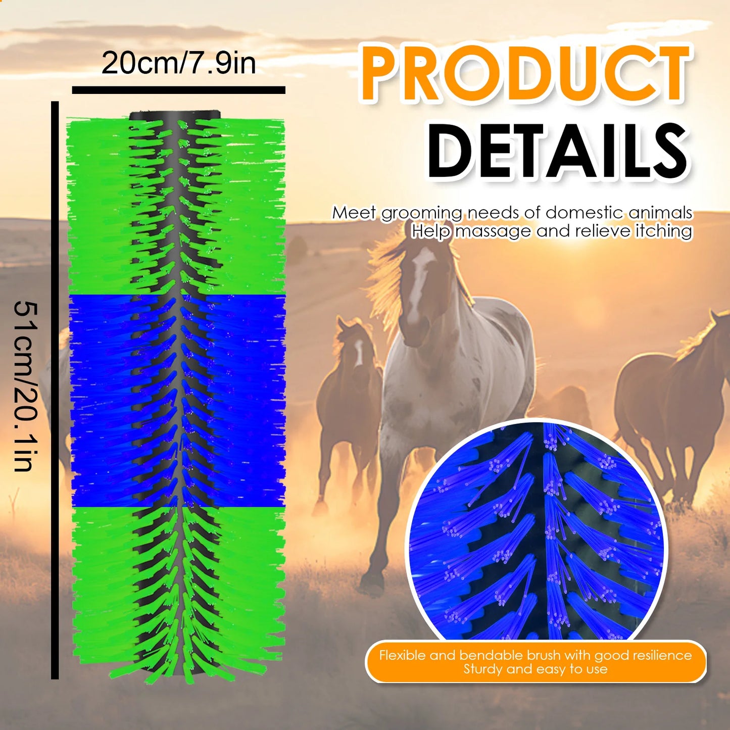 Livestock Scratching Brush Kit For Horses And Goats Heavy Duty