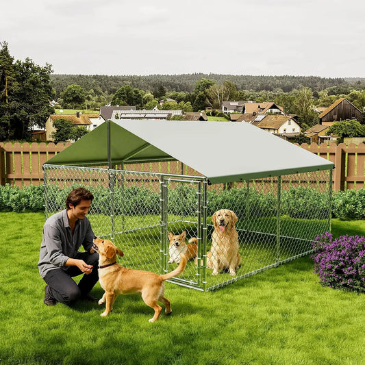 HiMISS Heavy Duty Outdoor Dog Kennel With Waterproof UV Cover